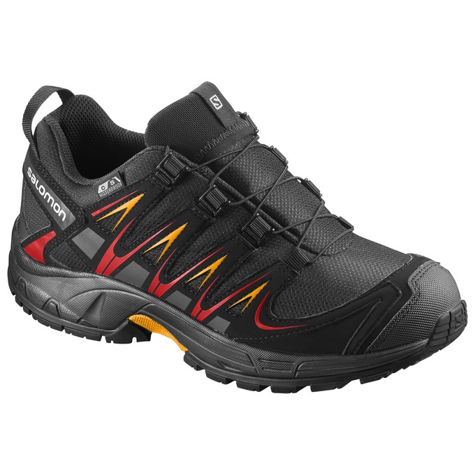 Chaussures De Trail Running Salomon Enfant Noir - Salomon XA PRO 3D CSWP J - France (1683-PWIZC)